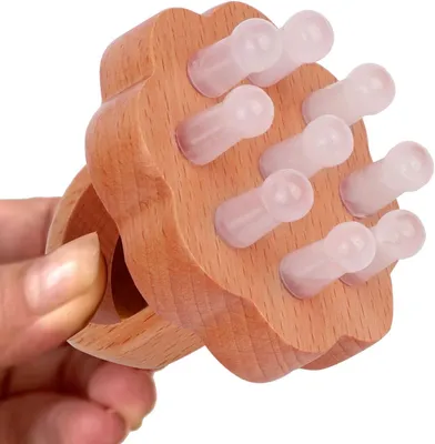 Produktbild von Kopfmassagekamm Rosengranat, für Haargrohwachstum, Kopfmassage, 1 Stück, für die Dusche
