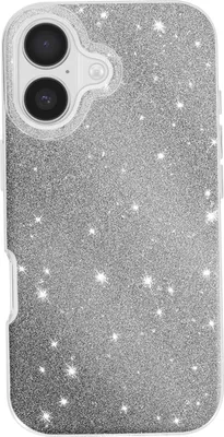 Obrázok produktu pre Avizar, puzdro na iPhone 17 z dvojmateriálu s trblietavým povrchom, strieborné