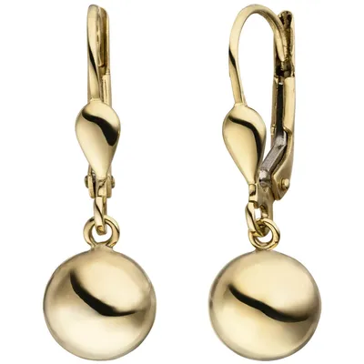 Produktbild von Kugel-Ohrhänger aus 333 Gold Gelbgold glänzend 24,3x7,9mm Ohrringe Ohrschmuck