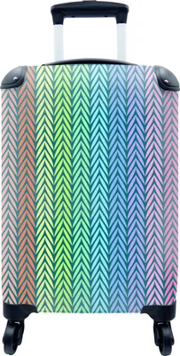 Produktbild von MuchoWow® MuchoWow® Koffer Handgepäck Trolley Rollkoffer Kleine Reisekoffer mit 4 Rollen - Regenbogen - Muster - Pastell - Cabin Size < 55x40x23 cm & 55x40x20 cm - Fotokoffer - Kabinenkoffer - Boardge
