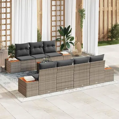 Productafbeelding van Maison Exclusive - Set van 8 tuinbankkussens, grijs, van polyrotan