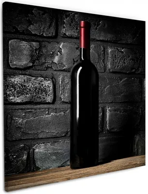 Produktbild von Wallario Premium Leinwandbild Rotwein-Flasche am Abend in Größe 50 x 50 cm