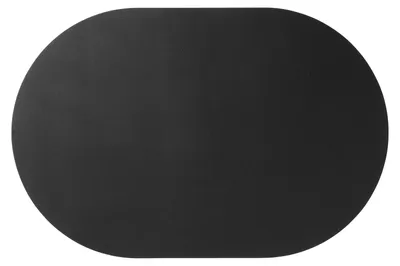 Zdjęcie produktu dla ASA Tischset oval, black LEATHER 49,5 x 33 cm, Lederoptik