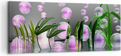 Produktbild von Bild auf Leinwand - Leinwandbild - Computer Grafik Blase - 100x40cm - Wand Bild - Wanddeko - Leinwanddruck - Bilder - Kunstdruck - Wanddekoration - Leinwand bilder - Wandkunst - AB100x40-2329