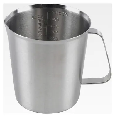 Produktbild von Edelstahl Messbecher 1000 ML / 32 Oz mit 2 Messskalen (ML und OZ) für die Küche