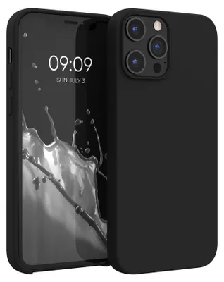 Produktbild von kwmobile Handyhülle für iPhone 12 Pro Max Hülle, für iPhone 12 Pro Max Case - Hülle Silikon - kabelloses Laden - Schwarz matt