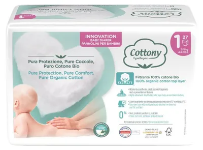 Obrázek produktu pro Jednorázové dětské pleny z bavlny č.1  (2-5 kg) - 27 ks velikost balení: kusové balení