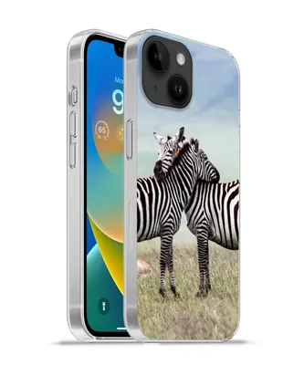 Produktbild von MuchoWow® Handyhülle Schutzhülle Hülle für Apple iPhone 14 - Softcase Zebras - Gras - Schwarz - Weiß Silikon Softcase Handy Hülle - Mobiltelefonhülle