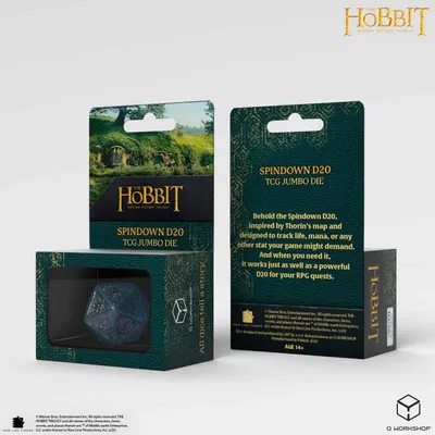 Produktbild von The Hobbit Spindown D20 – Jumbo Würfel mit Gravur, dunkelblau