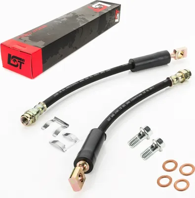 Produktbild von 2x Bremsschlauch Set hinten + Halteklammer für Audi für Seat für Skoda für VW