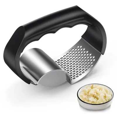 2-in-1 Knoblauchpresse aus Edelstahl, manuell, robust, leicht zu reinigen