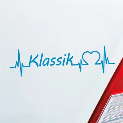 Produktbild von Auto Aufkleber Klassik Puls Herzschlag 19x5 cm Hellblau Sticker Heckscheibenaufkleber