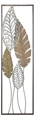 Immagine prodotto di Mauro Ferretti decorazione da parete foglie 30,5x2,5x99,5 cm oro argento