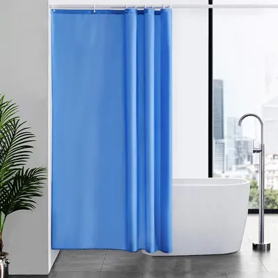 Immagine prodotto di Tenda da doccia in tessuto, antimuffa, impermeabile, lavabile, blu, 120x200 cm, con 8 ganci