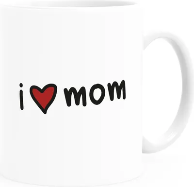 Produktbild von Kaffee-Tasse I love Mom Herz Geschenk für Mutti Muttertag Ich liebe dich Mama SpecialMe® weiß Keramik-Tasse
