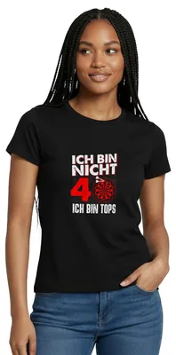 Produktbild von Spreadshirt 40. Geburtstag | Dart | Ich Bin Tops Frauen T-Shirt, L, Schwarz