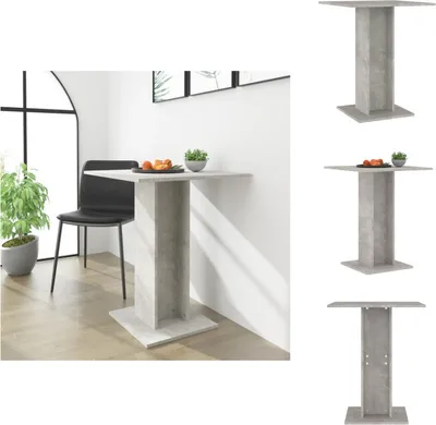 Productafbeelding van vidaXL Bistrotafel, betonkleur, 60x60x75 cm, houtvezel - Eettafels
