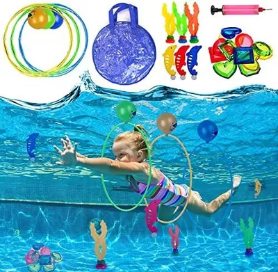 Produktbild von Pool Spielzeug ab 5 6 7 8 9 Jahren Jungen Mädchen, Tauchspielzeug Tauchringe Kinder Set Poolspielzeuge Poolparty Geschenk 5-12 Jahre Schwimmbad Wasserspielzeug Outdoor