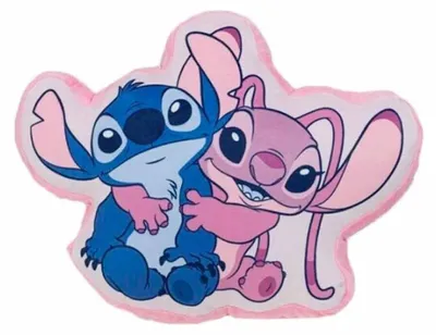 Productafbeelding van Disney - 3D Kussen met Stitch en Angel - Officieel Disney product