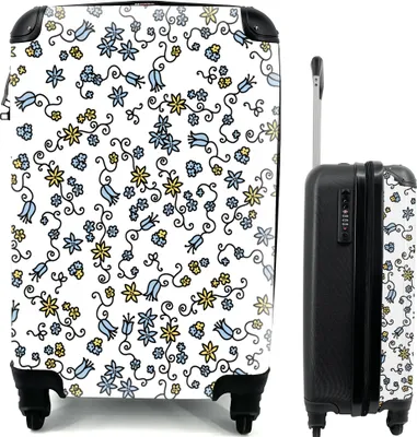 Produktbild von MuchoWow® MuchoWow® Koffer Handgepäck Trolley Rollkoffer Kleine Reisekoffer mit 4 Rollen - Mädchen - Blumen - Muster - Mädchen - Kinder - Baby - Cabin Size < 55x40x23 cm & 55x40x20 cm - Fotokoffer - K