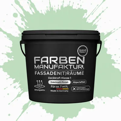 Produktbild von Fassadenfarbe Sockelfarbe Hausfarbe, Profi Silikonharzfarbe abperleffekt – RAL 6019 Weißgrün – 10 L