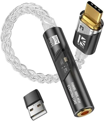 Zdjęcie produktu dla KBEAR DAC1 Pro – adapter DAC audio hi-fi, złącze USB-C do 3,5 mm, czarny