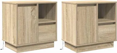 Obrázek produktu pro vidaXL Noční stolek, 2 ks, dub Sonoma, 50 x 34,5 x 50 cm, dřevotříska