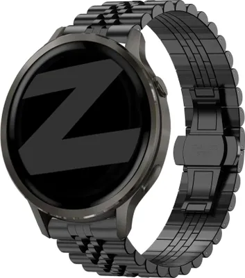 Produktbild von Bandz Stahlband 'Jubilee' (18mm) - Geeignet für Garmin Vivoactive 4s / Vivomove 3s / Venu 2s / Venu 3s / Forerunner 255s / Forerunner 265s / Venu 4 - 41mm - Schwarz