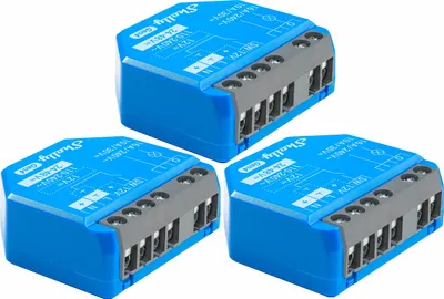 Produktbild von SHELLY Relais 1 Gen4, 16 A, WLAN, Bluetooth, blau, 3 Stück