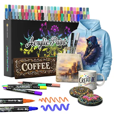 78 Acrylmarker-Set, Doppelspitze, Multicolor, wasserbasiert