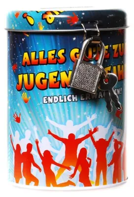 Produktbild von 1 Spardose Jugendweihe Metall Dose rund