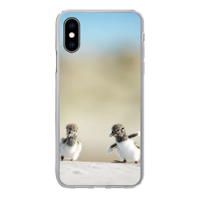 Produktbild von MuchoWow® Handyhülle Schutzhülle Hülle für iPhone X Junge - Sand - Vögel Silikon Softcase Handy Hülle - Handyhülle