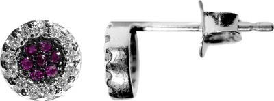 Produktbild von Ohrstecker 925er Sterling Silber mit Zirkonia in verschiedenen Farben Farbe - Lila