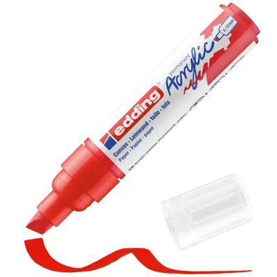 Produktbild von Edding 5000 Acrylmarker Breit, Rot, Meißel, Rot, Extradick, 5 mm, 1 cm