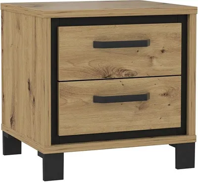 Produktbild von Furniture24 Nachttisch Trondheim TDHK011 Nachtschrank 2 Schubladen Artisan Eiche Schlafzimmer Nachtkästchen