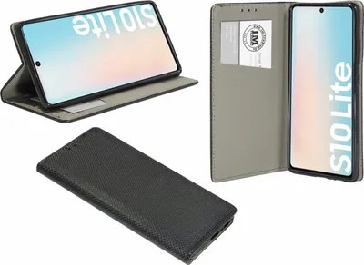 Produktbild von cofi1453 Buch Tasche Smart für SAMSUNG GALAXY S10 LITE ( G770F ) Handy Hülle Etui Brieftasche Schutzhülle mit Standfunktion, Kartenfach Schwarz