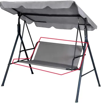 Produktbild von Gartenschaukel-Sitzbezug 158 x 52 x 52 cm, für 2-3 Sitzer Hängesessel, grau, wetterfest, für Garten