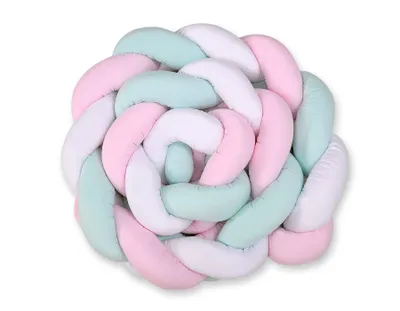 Produktbild von Flätat Bett-Schutz 360cm weiß rosa mintgrün hochwertig Baumwolle ECO FILLBALL