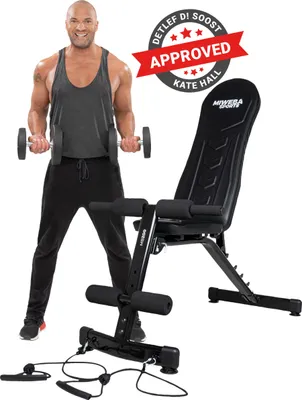 Produktbild von Miweba Sports Profi Hantelbank MB200 | Trainingsbank klappbar - Flachbank - Fitnessbank - Homegym - Sport Bank - Kraftstation - inkl. Power Ropes