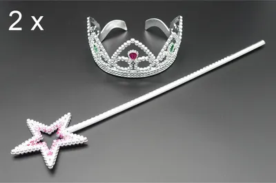 Produktbild von 2x Kinder Prinzessin Krone & Stab