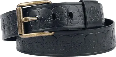 Produktbild von Rock Rebel by EMP Uni schwarzer Gürtel mit Totenkopf-Details 105 cm
