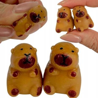 Produktbild von SquishySquishies Mini Kapibara Set Antistress Spielzeug 2 Stück