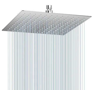 Obrázok produktu pre Sprchová hlavica, dažďová sprcha, 30 cm, brúsená niklová nehrdzavejúca oceľ, efekt vodopádu, úsporná, 144 antikalcifikujúcich trysiek, nastaviteľná o 360°