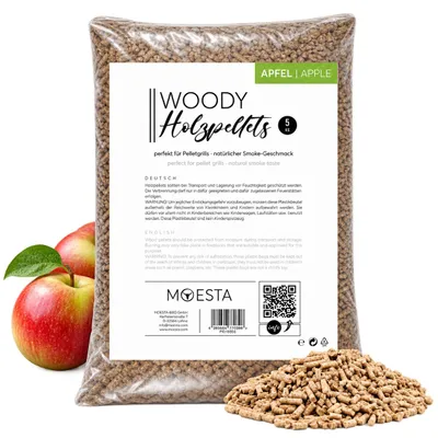 Produktbild von MOESTA WOODY Apfel Grillpellets, 5 kg, sortenreines Hartholz