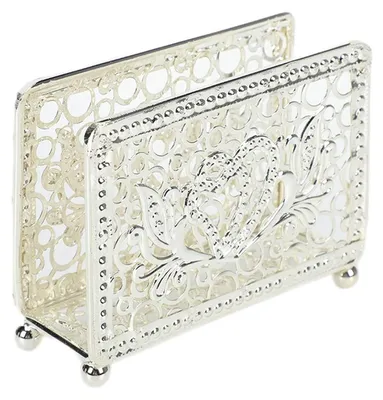 Image de Porte-serviettes en métal pour serviettes en papier, argenté
