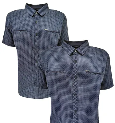 Produktbild von Herren Kurzarm-Baumwoll-Sporthemd mit karierten Taschen navy blau 3XL