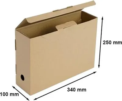 Image de Carton Carton découpé Boîte en carton Classeur 340 x 255 x 100 mm