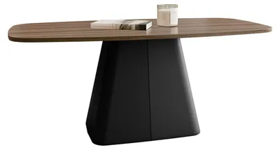 Produktbild von MIRJAN24 Couchtisch Noa, Wohnzimmer Kaffeetisch, Basis aus Stahl (Farbe: Schwarz / Nuss Franklin Tobacco)