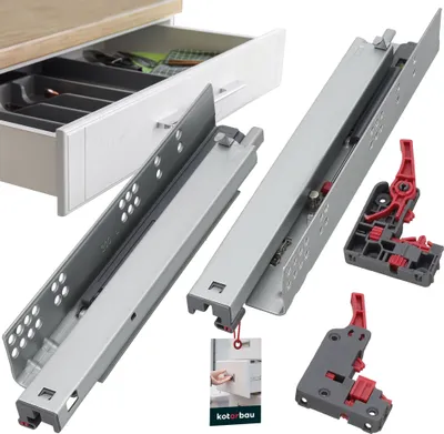 Produktbild von KOTARBAU® 1 Paar (2 St.) 3D Schubladenschienen Bodenmontage Vollauszug Softclose 300 mm Stahl Schubladenauszug Vollauszug Teleskopschienen Bodenmontage Vollauszug Schubladenauszüge unten montiert