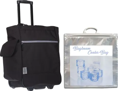 Produktbild von Einkaufstrolley Herren Damen Set Einkaufsroller Trolly Alessandro Pro Shopper stabiler Stand Einkaufstrolly Trolley 12895 Black Uni Schwarz + Thermo Tasche